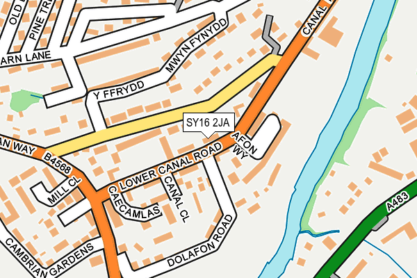 SY16 2JA map - OS OpenMap – Local (Ordnance Survey)