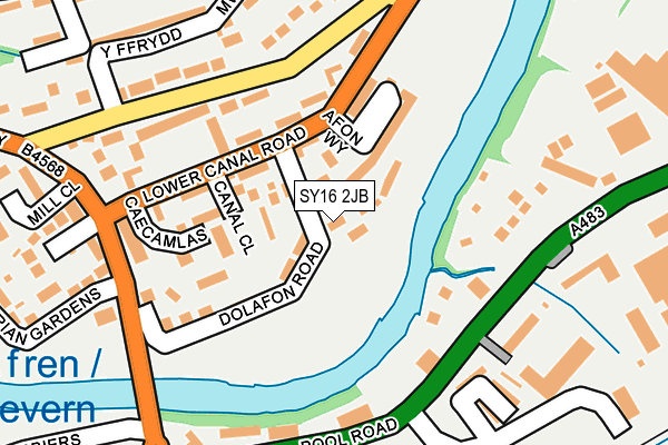 SY16 2JB map - OS OpenMap – Local (Ordnance Survey)
