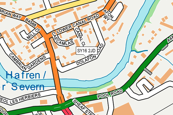 SY16 2JD map - OS OpenMap – Local (Ordnance Survey)