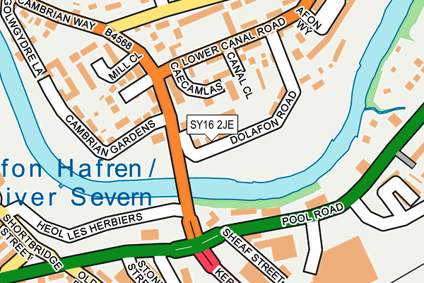 SY16 2JE map - OS OpenMap – Local (Ordnance Survey)