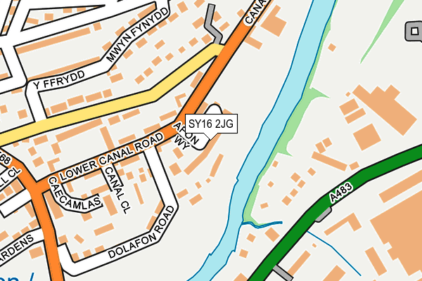 SY16 2JG map - OS OpenMap – Local (Ordnance Survey)