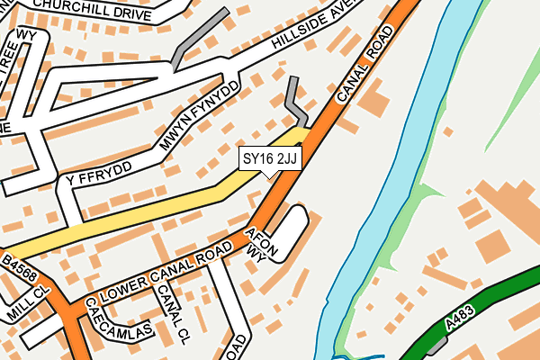 SY16 2JJ map - OS OpenMap – Local (Ordnance Survey)