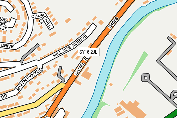 SY16 2JL map - OS OpenMap – Local (Ordnance Survey)