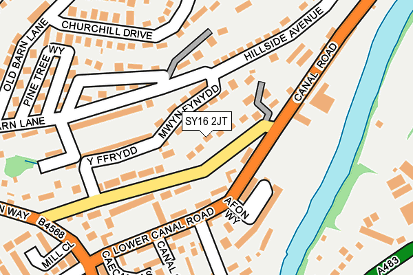 SY16 2JT map - OS OpenMap – Local (Ordnance Survey)