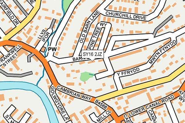 SY16 2JZ map - OS OpenMap – Local (Ordnance Survey)