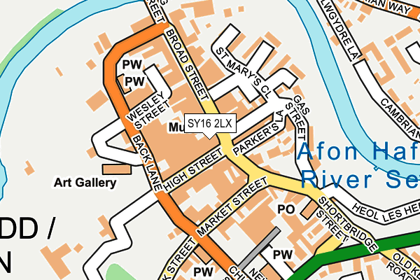 SY16 2LX map - OS OpenMap – Local (Ordnance Survey)