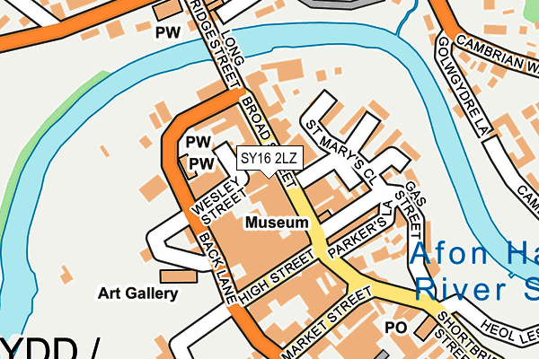 SY16 2LZ map - OS OpenMap – Local (Ordnance Survey)