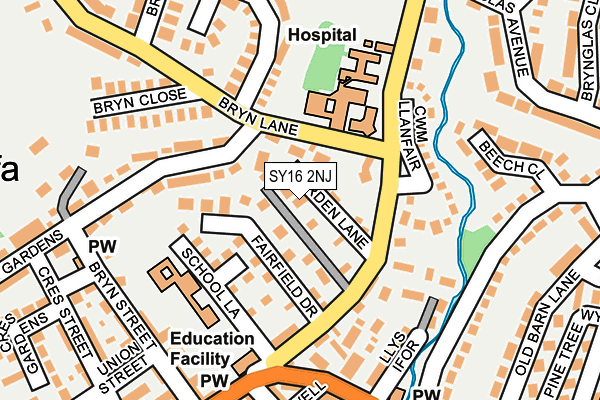 SY16 2NJ map - OS OpenMap – Local (Ordnance Survey)
