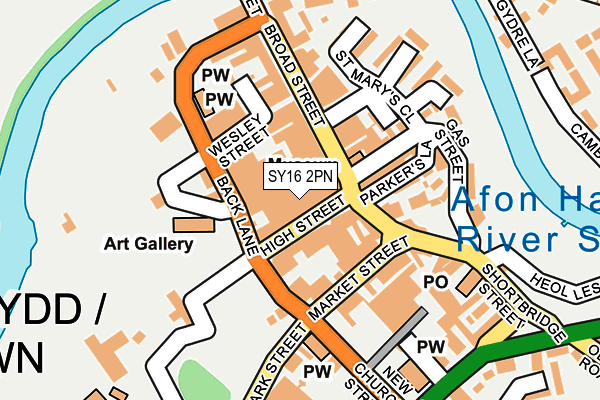 SY16 2PN map - OS OpenMap – Local (Ordnance Survey)