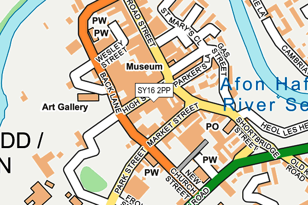 SY16 2PP map - OS OpenMap – Local (Ordnance Survey)