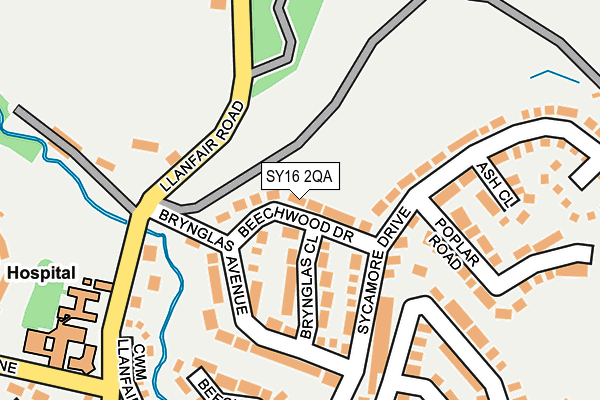 SY16 2QA map - OS OpenMap – Local (Ordnance Survey)