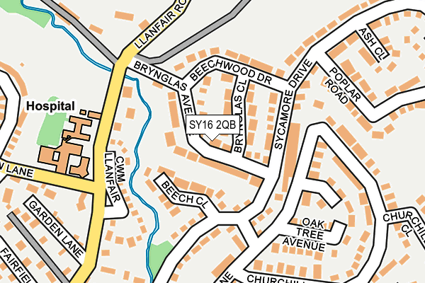 SY16 2QB map - OS OpenMap – Local (Ordnance Survey)
