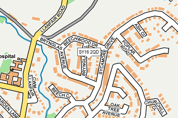 SY16 2QD map - OS OpenMap – Local (Ordnance Survey)