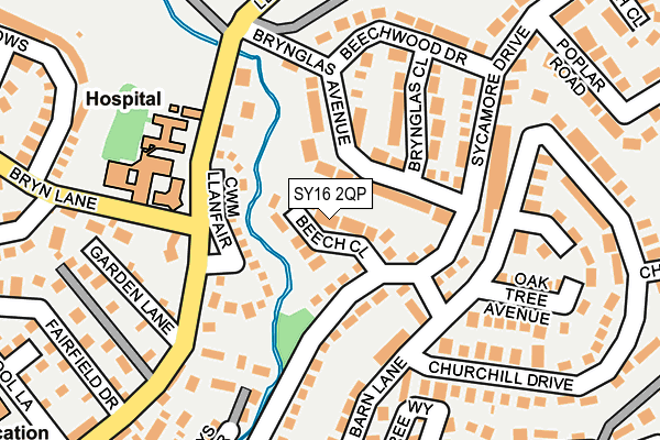 SY16 2QP map - OS OpenMap – Local (Ordnance Survey)