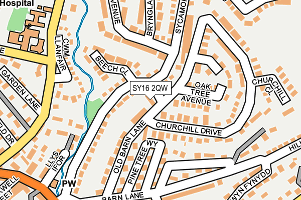 SY16 2QW map - OS OpenMap – Local (Ordnance Survey)
