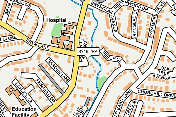 SY16 2RA map - OS OpenMap – Local (Ordnance Survey)