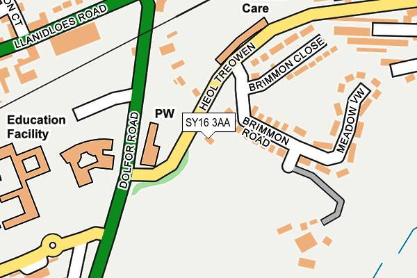 SY16 3AA map - OS OpenMap – Local (Ordnance Survey)