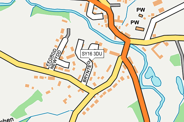SY16 3DU map - OS OpenMap – Local (Ordnance Survey)