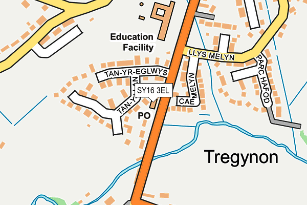 SY16 3EL map - OS OpenMap – Local (Ordnance Survey)