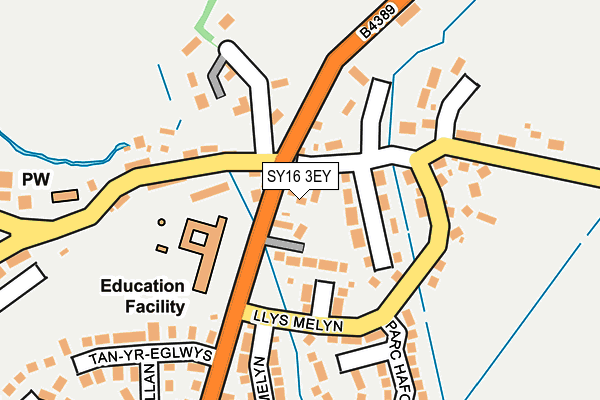 SY16 3EY map - OS OpenMap – Local (Ordnance Survey)