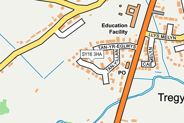 SY16 3HA map - OS OpenMap – Local (Ordnance Survey)