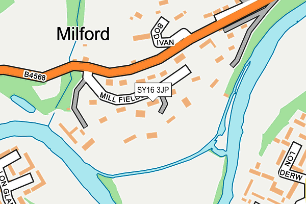 SY16 3JP map - OS OpenMap – Local (Ordnance Survey)