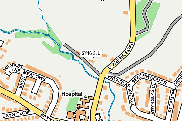 SY16 3JU map - OS OpenMap – Local (Ordnance Survey)