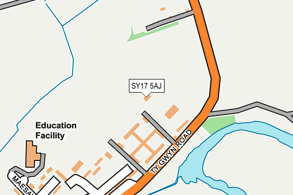 SY17 5AJ map - OS OpenMap – Local (Ordnance Survey)