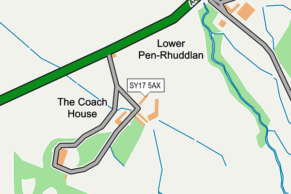 SY17 5AX map - OS OpenMap – Local (Ordnance Survey)