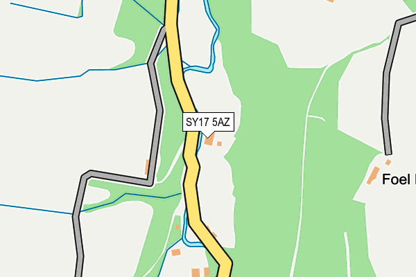 SY17 5AZ map - OS OpenMap – Local (Ordnance Survey)