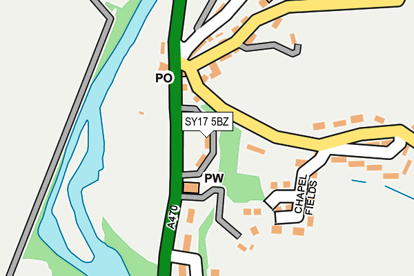 SY17 5BZ map - OS OpenMap – Local (Ordnance Survey)