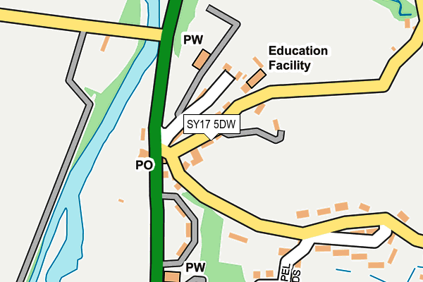 SY17 5DW map - OS OpenMap – Local (Ordnance Survey)