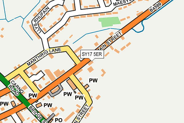 SY17 5ER map - OS OpenMap – Local (Ordnance Survey)