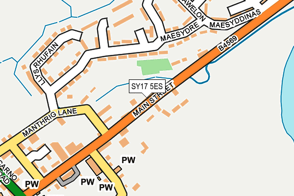 SY17 5ES map - OS OpenMap – Local (Ordnance Survey)