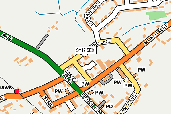 SY17 5EX map - OS OpenMap – Local (Ordnance Survey)