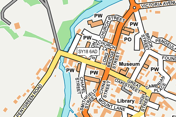 SY18 6AD map - OS OpenMap – Local (Ordnance Survey)