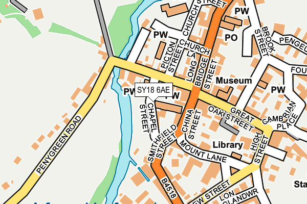 SY18 6AE map - OS OpenMap – Local (Ordnance Survey)
