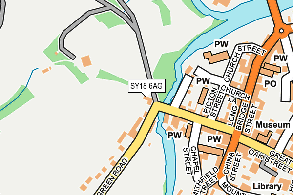 SY18 6AG map - OS OpenMap – Local (Ordnance Survey)