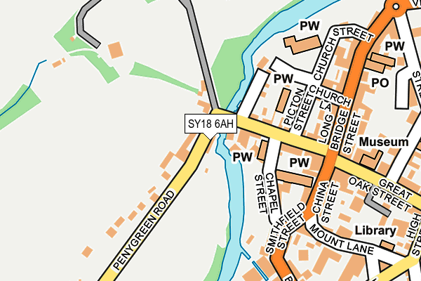 SY18 6AH map - OS OpenMap – Local (Ordnance Survey)