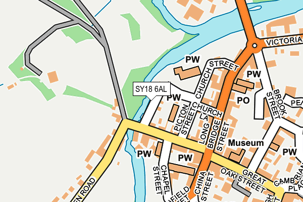 SY18 6AL map - OS OpenMap – Local (Ordnance Survey)