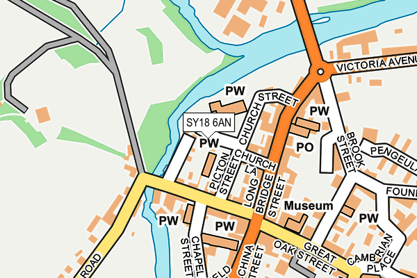 SY18 6AN map - OS OpenMap – Local (Ordnance Survey)