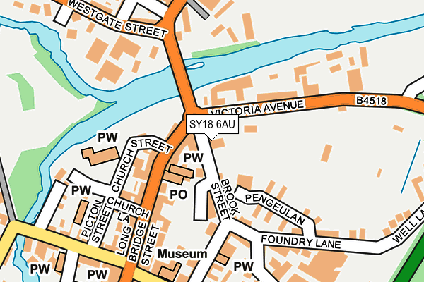SY18 6AU map - OS OpenMap – Local (Ordnance Survey)
