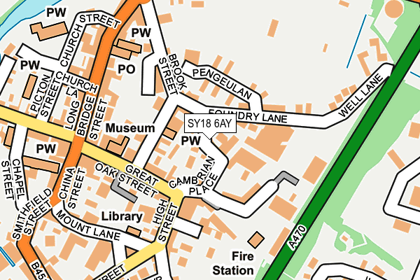 SY18 6AY map - OS OpenMap – Local (Ordnance Survey)