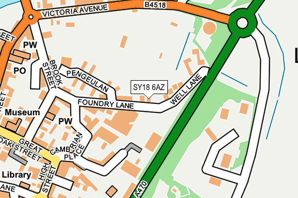 SY18 6AZ map - OS OpenMap – Local (Ordnance Survey)