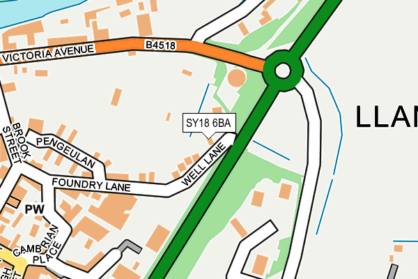 SY18 6BA map - OS OpenMap – Local (Ordnance Survey)