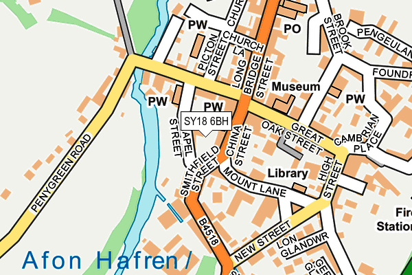 SY18 6BH map - OS OpenMap – Local (Ordnance Survey)