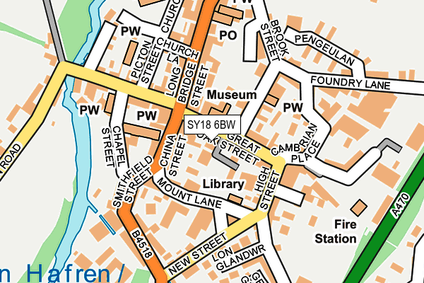SY18 6BW map - OS OpenMap – Local (Ordnance Survey)