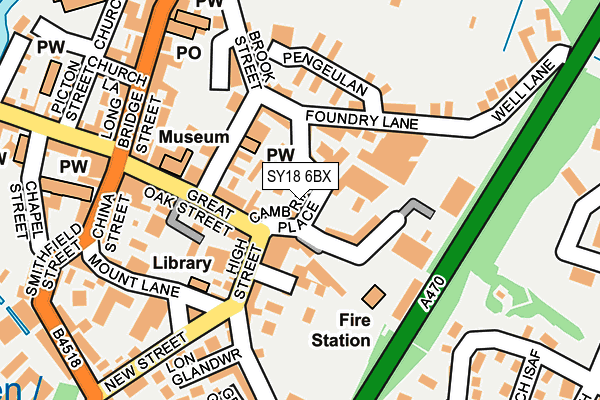 SY18 6BX map - OS OpenMap – Local (Ordnance Survey)