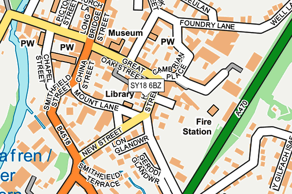 SY18 6BZ map - OS OpenMap – Local (Ordnance Survey)