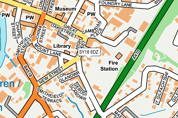 SY18 6DZ map - OS OpenMap – Local (Ordnance Survey)